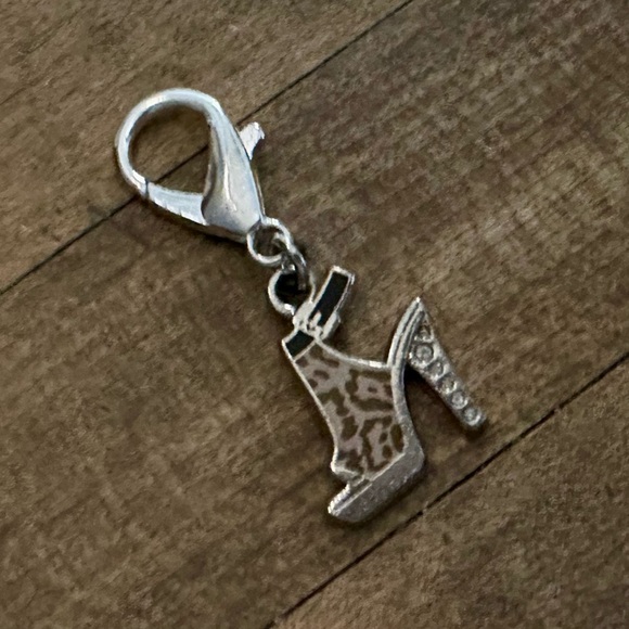 Coach Crystal Enamel Leopard Animal Print High Heel Bootie Wristlet Bag Charm - Picture 9 of 9